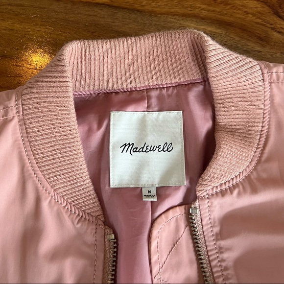 Madewell Side Zip Bomber Jacket in Rose M - Picture 7 of 7